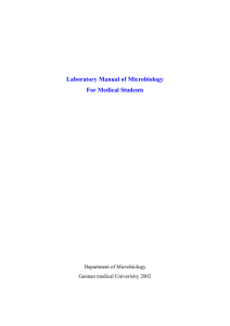 Laboratory Manual of Microbiology For Medical Students