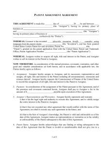 Patent Assignment Agreement - National Paralegal College