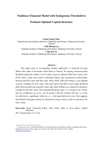 Threshold Effects between Capital Structure and Operating