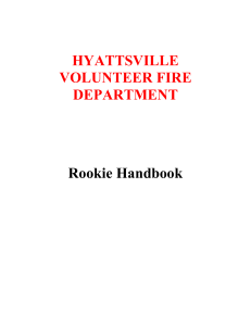 Rookie Handbook - Hyattsville Volunteer Fire Department