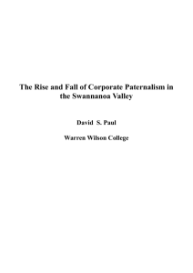 The Rise and Fall of Corporate Paternalism in the Swannanoa Valley