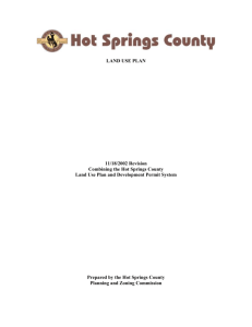 Land Use Plan - Hot Springs County