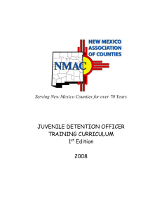 Juvenile Detention Officer Training Curriculum