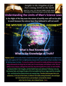 April 19, 2015, Understanding the Limits of the Science Laws of man.