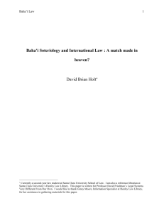 Bahai law - David Friedman