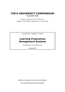 Learning Programme Management Systems
