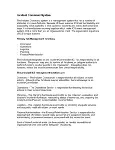 Features of the Incident Command System