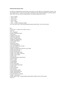 Demonstration Speech Outline