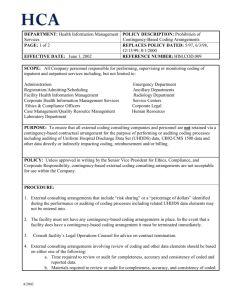 Prohibition of Contingency-Based Coding Arrangements