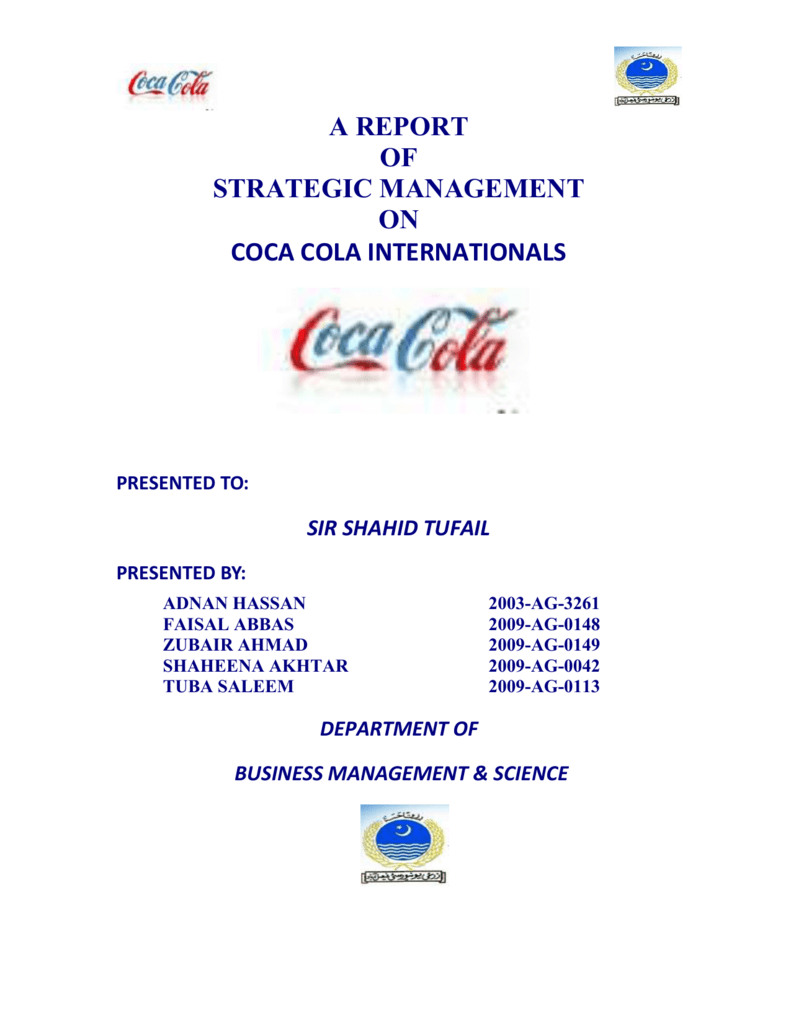 case study on strategic management of coca cola