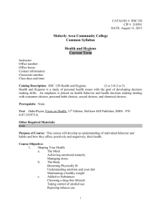 HSC 120 Health and Hygiene - Moberly Area Community College