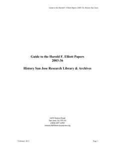 Guide to the Harold F. Elliott Papers