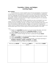 Human Geography Learning Targets