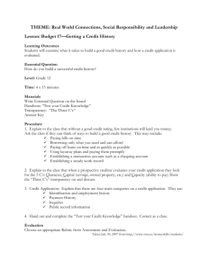 Budget 17 - Getting a Credit History