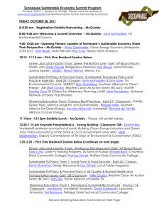 Summit Program Draft Schedule - Tennessee Environmental Council