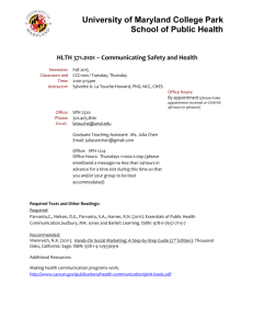 HLTH 371: Communicating Health and Safety