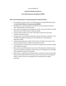 Laois and Offaly ETB Programme Module Descriptor for Level 3 QQI