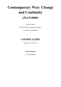 Course Description - School of Social and Political Science
