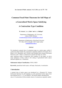 Int. Journal of Math. Analysis, Vol. 5, 2011, no. 16, 757