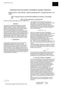 Exploiting Intra-Conversation Variability for Speaker Diarization