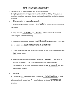 Organic Chemistry Regents Teacher Packet