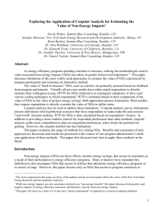 Exploring the Application of Conjoint Analysis for Estimating the