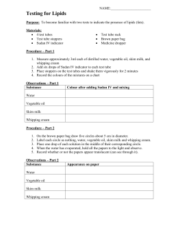 Experiment 6 – Test for Lipids