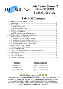 1. internal modem installation