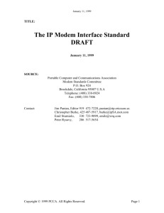 IP Modem Interface Standard