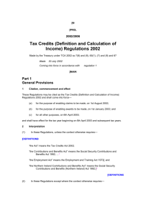 [SI [PREL 2002/2006 Tax Credits (Definition and Calculation of