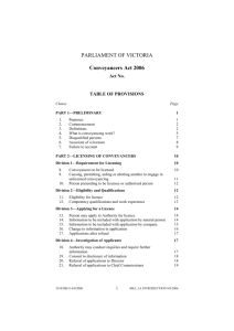 Conveyancers Act 2006 - Victorian Legislation and Parliamentary