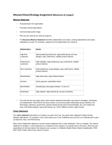 Mission/Vision/Strategy Assignment (Maximum of 2 pages) Mission