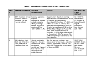 WARD 1 MAJOR APPLICATIONS - November