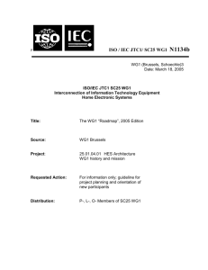 A brief history of WG1 - ISO/IEC JTC1 SC25 WG1 Home Page