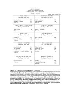 BALLOT 2015 - Town of Northwood