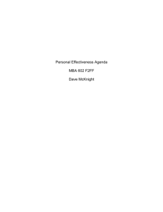 Personal Effectiveness Agenda