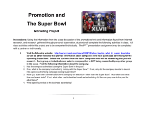 Super Bowl and the Promotional Mix
