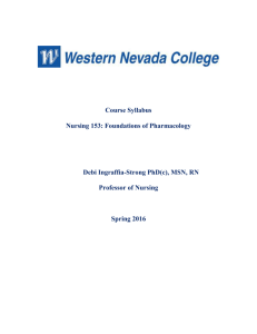 NURS 153 (All Sections): Foundations of Pharmacology in Nursing II