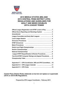 2015 CPD League Rules