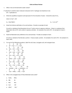 Chemistry II, Chapter 17 Review Worksheet