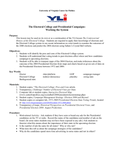 The Electoral College and Presidential Campaigns