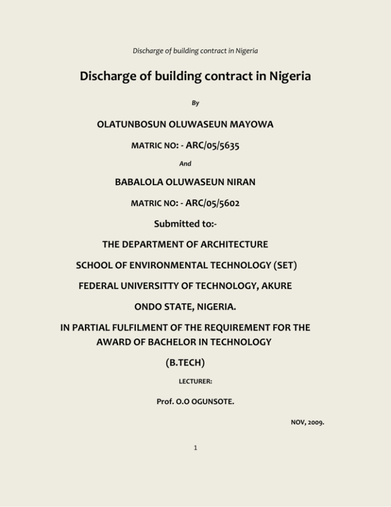 discharge-of-building-contract-in-nigeria