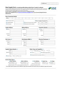 New Supply Form To avoid possible delays submit form 10 weeks in