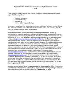 Application for the Sharon Walker Faculty Excellence Award