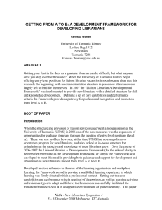 The Framework in context: UTAS as a learning organisation