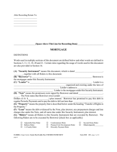 Florida Security Instrument (Form 3010): Word