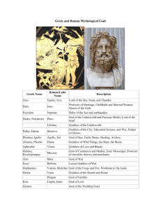 Greek and Roman Mythological Gods