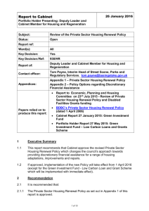 3.3 The Council's current Private Sector Housing Renewal Policy