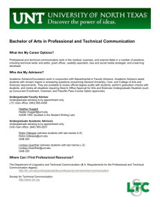 Bachelor of Arts in Professional and Technical Communication What