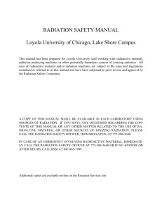 radiation safety manual - Loyola University Chicago